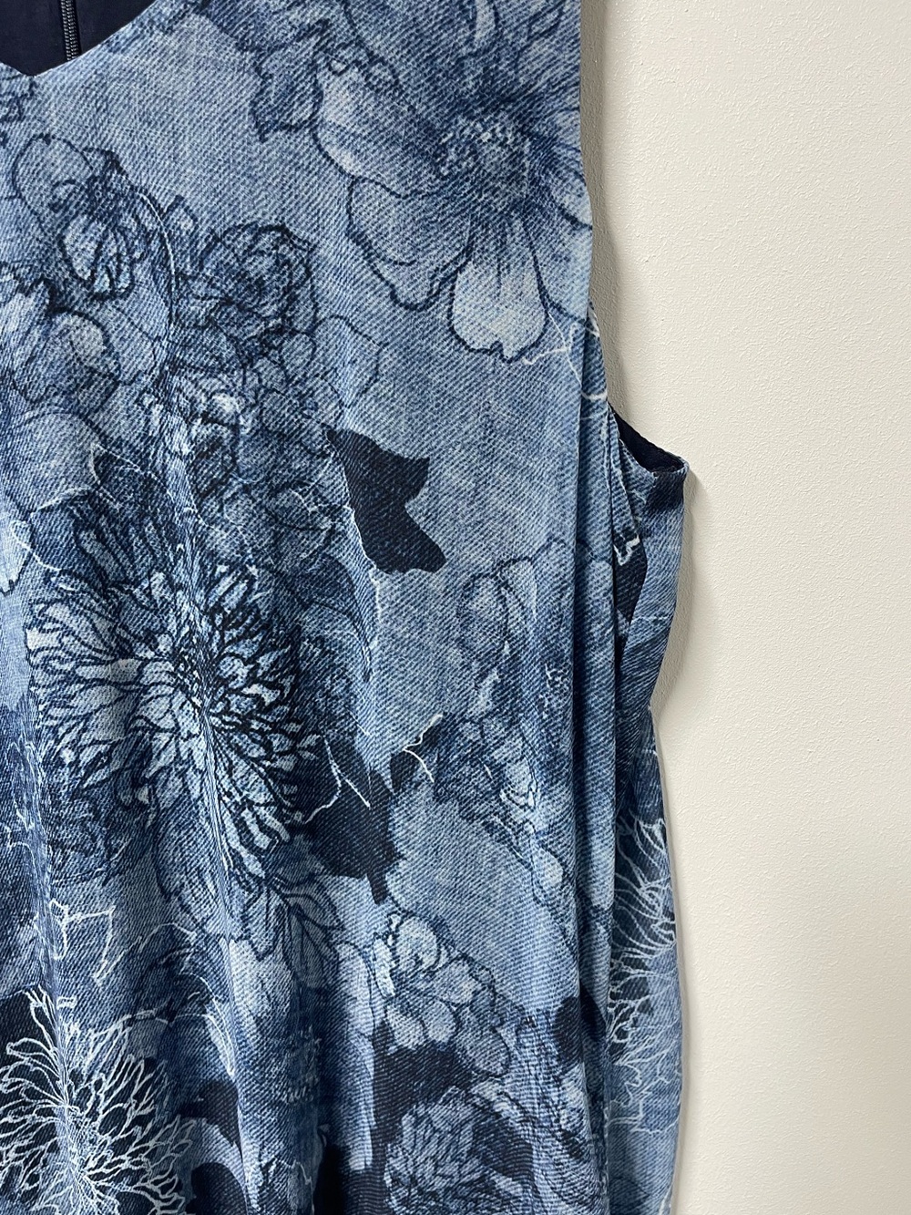 KAREN KANE Sleeveless Blue Floral Shift Dress Women’s XL - Picture 6 of 14